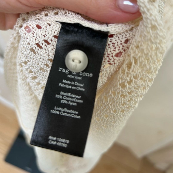 Rag & Bone Mae Button-front Crochet Midi Dress In Ivory sz S - Picture 5 of 5